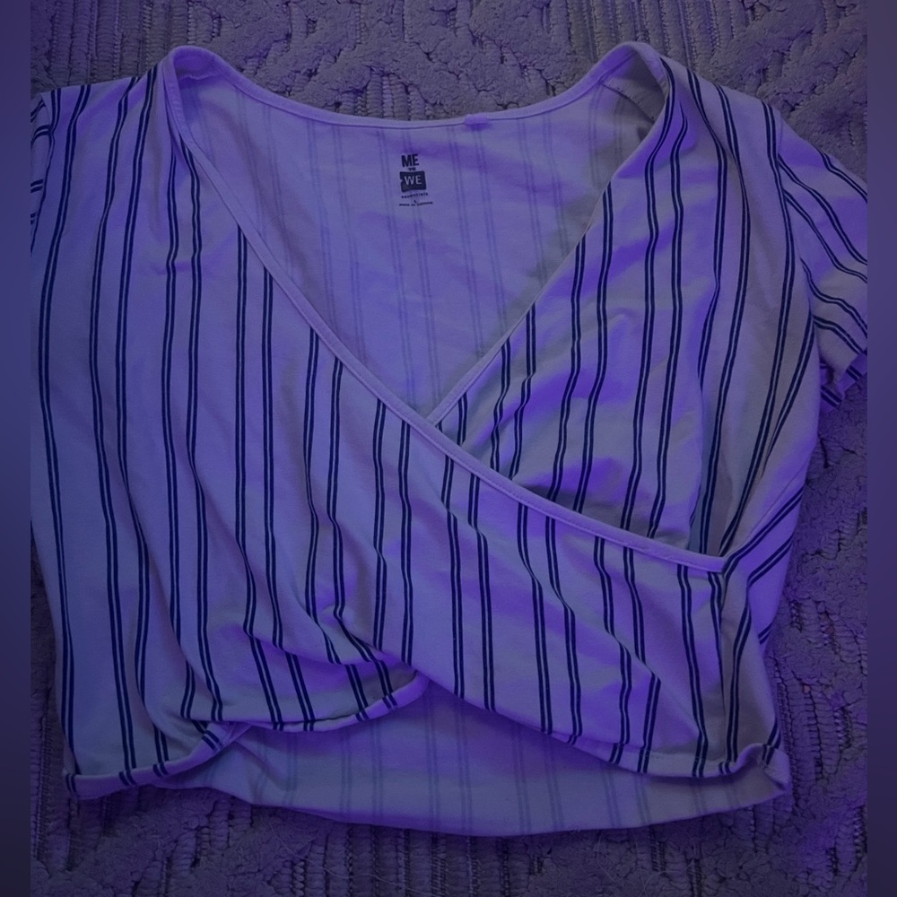 Me to We Blue Striped Top
